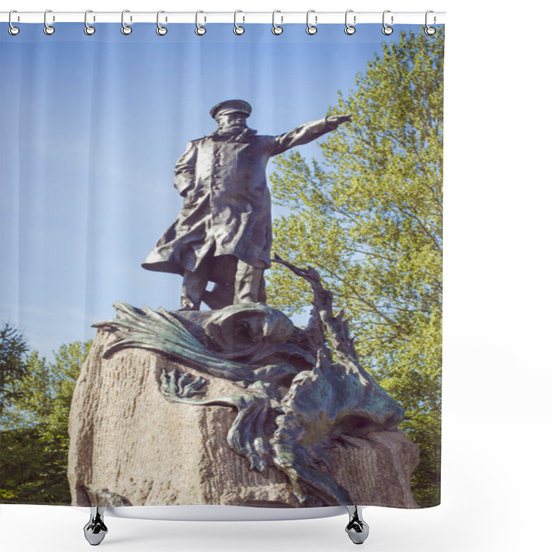 Personality  Monument To Admiral Makarov In Kronstadt Shower Curtains