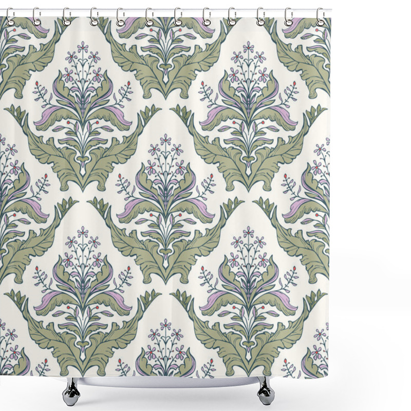 Personality  Floral Damask Pattern Shower Curtains