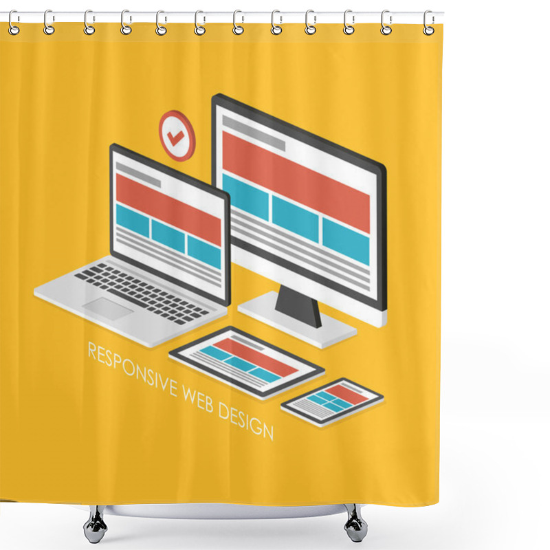 Personality  3d Isometric Infographic For Responsive Web Design  Shower Curtains