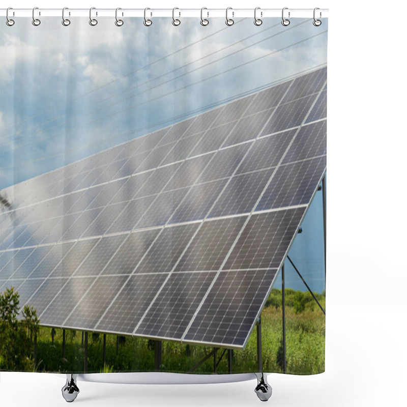 Personality  Photovoltaic Solar Panels. Alternative Energy Concept. Shower Curtains