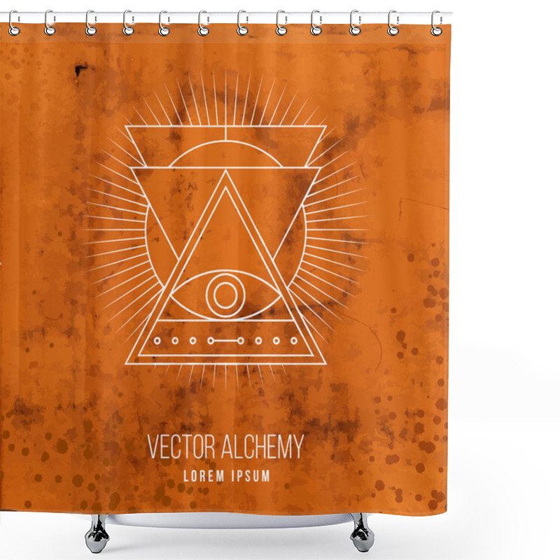 Personality  Vector Geometric Alchemy Symbol Shower Curtains