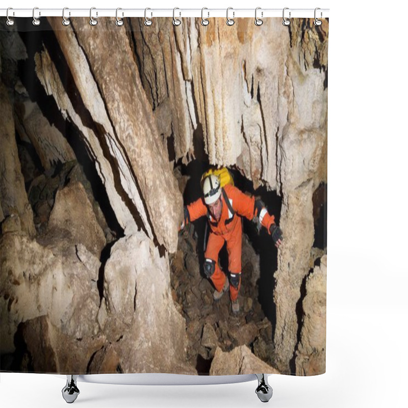 Personality  Caving In Zaragoza Province, Aragon, Spain. Shower Curtains