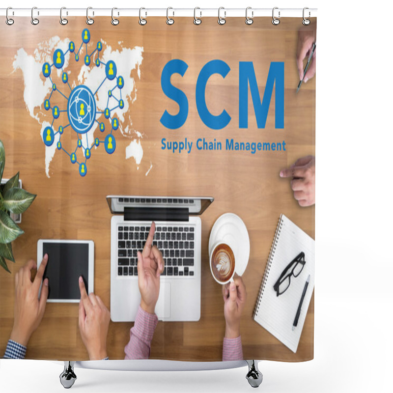 Personality   SCM Supply Chain Management Concept Shower Curtains