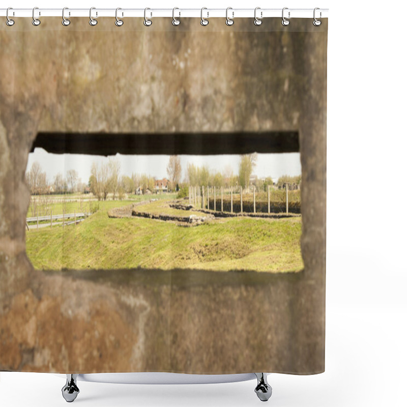 Personality  Bunker Pillbox Great World War 1 Flanders Belgium Shower Curtains