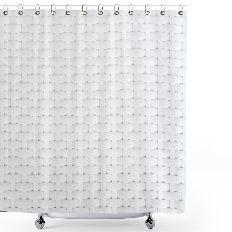 Personality  A White Basket Weave Pattern Shower Curtains