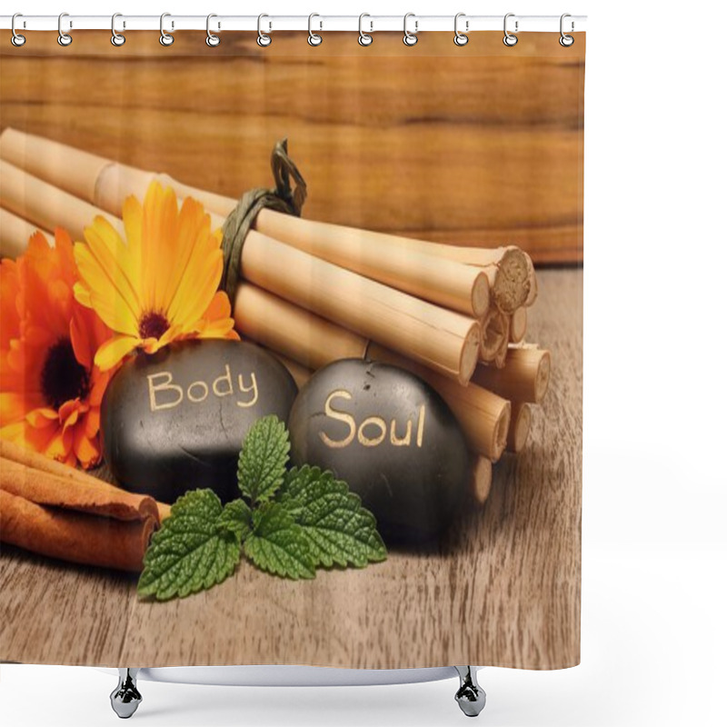 Personality  Lava Stones And Bamboo Shower Curtains