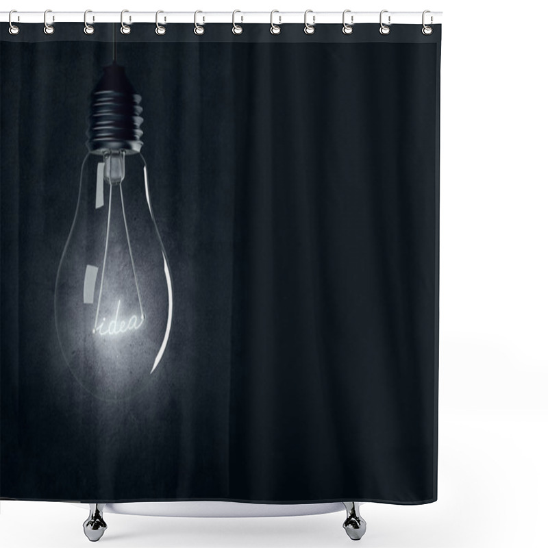 Personality  Bulb With Shining Idea Shower Curtains