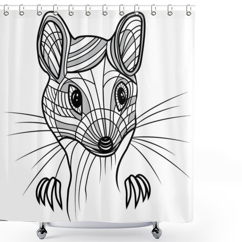 Personality  Rat Or Mouse Head Shower Curtains