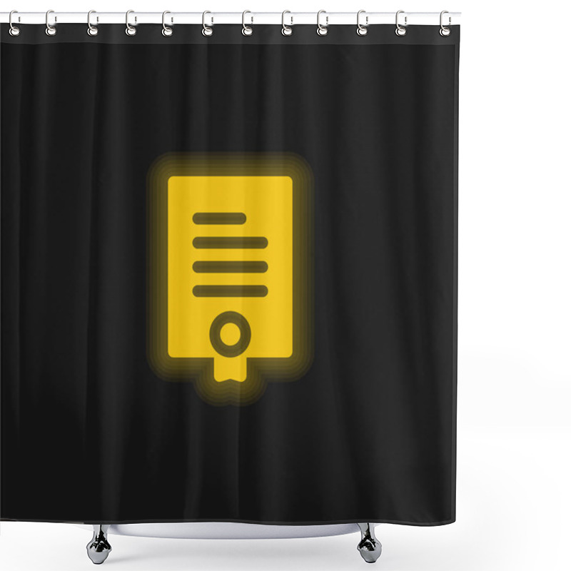 Personality  Agreement Yellow Glowing Neon Icon Shower Curtains