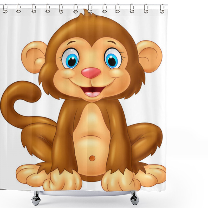 Personality  Cartoon Cute Monkey Sitting Shower Curtains