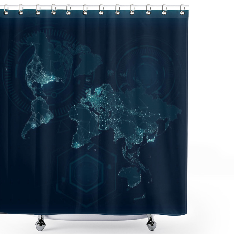 Personality  Ommunicative Map Of The World In Isometry Shower Curtains