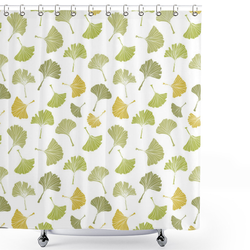 Personality  Silhouette Of Ginkgo Leaves Shower Curtains