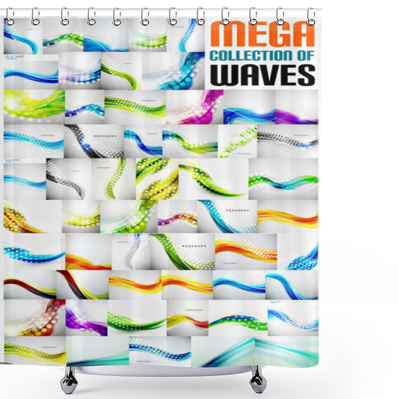 Personality  Mega Collection Of Wave Abstract Backgrounds Shower Curtains