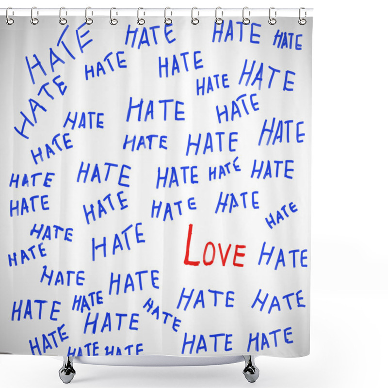 Personality  Love And Hate. Shower Curtains