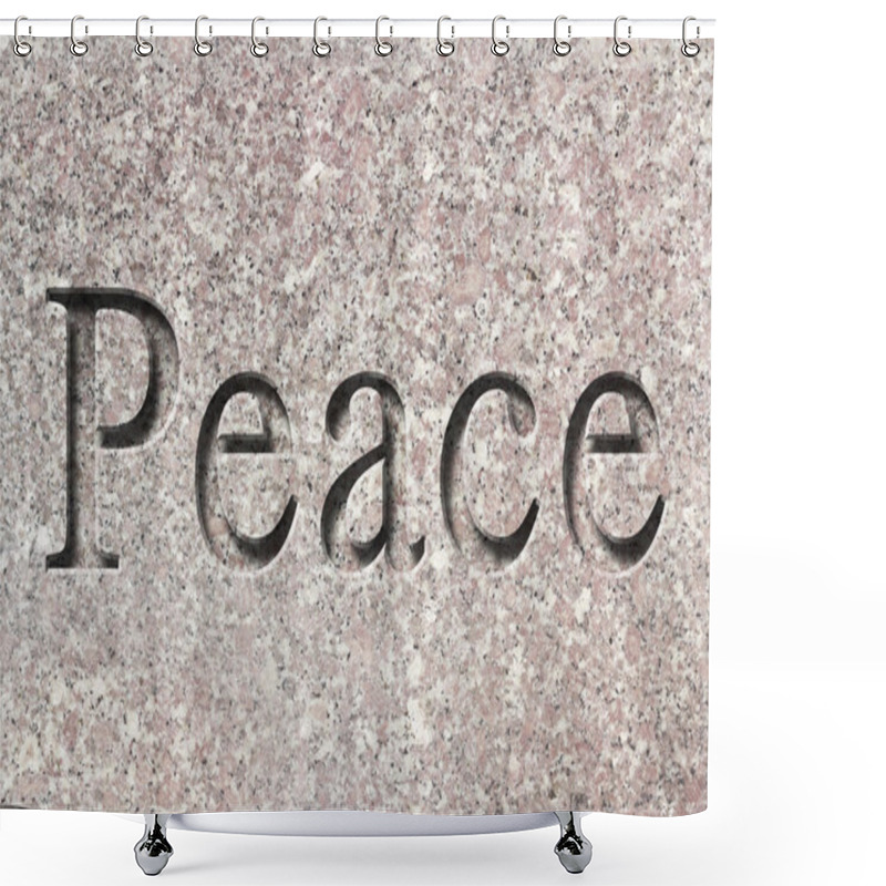 Personality  Engraved Word Peace Shower Curtains