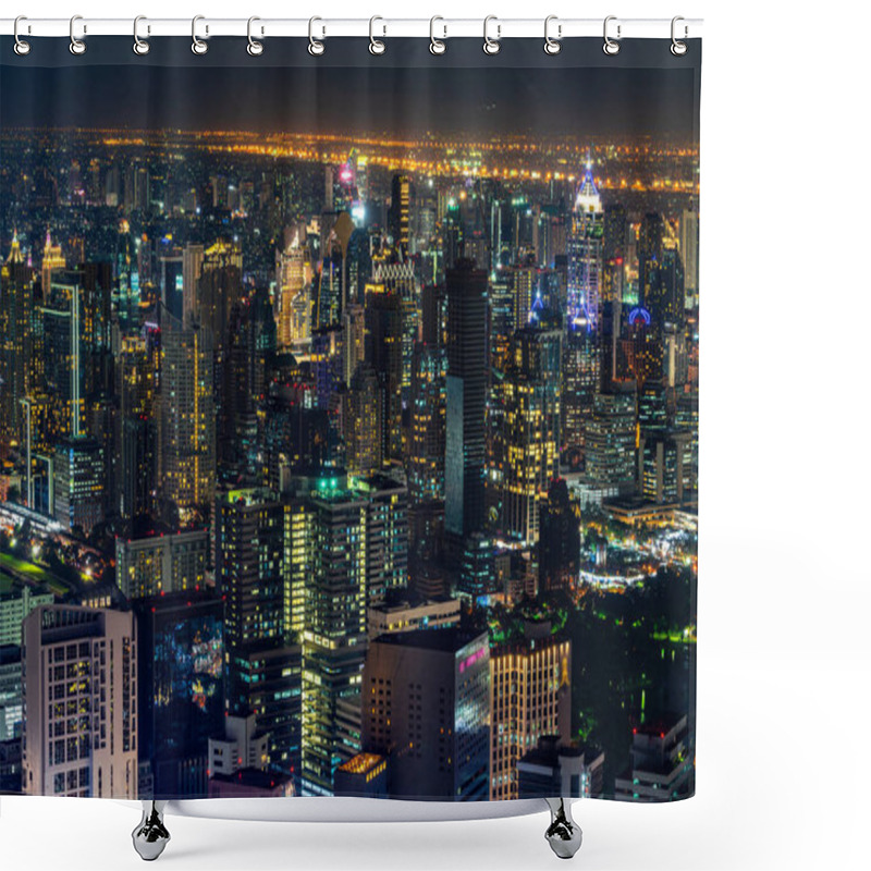 Personality  Cityscape And Skyline Of Bangkok City, Thailand. Bangkok Is The Largest City And The Top Travel Destination Of Thailand. Shower Curtains