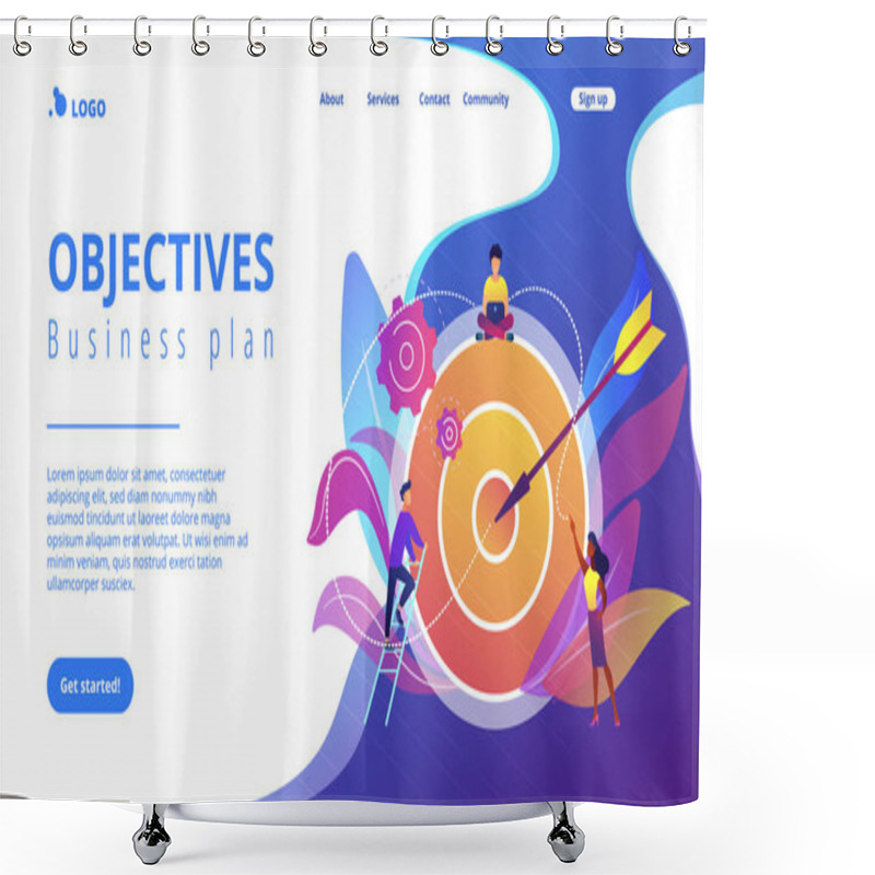 Personality  Goals And Objectives Concept Landing Page. Shower Curtains