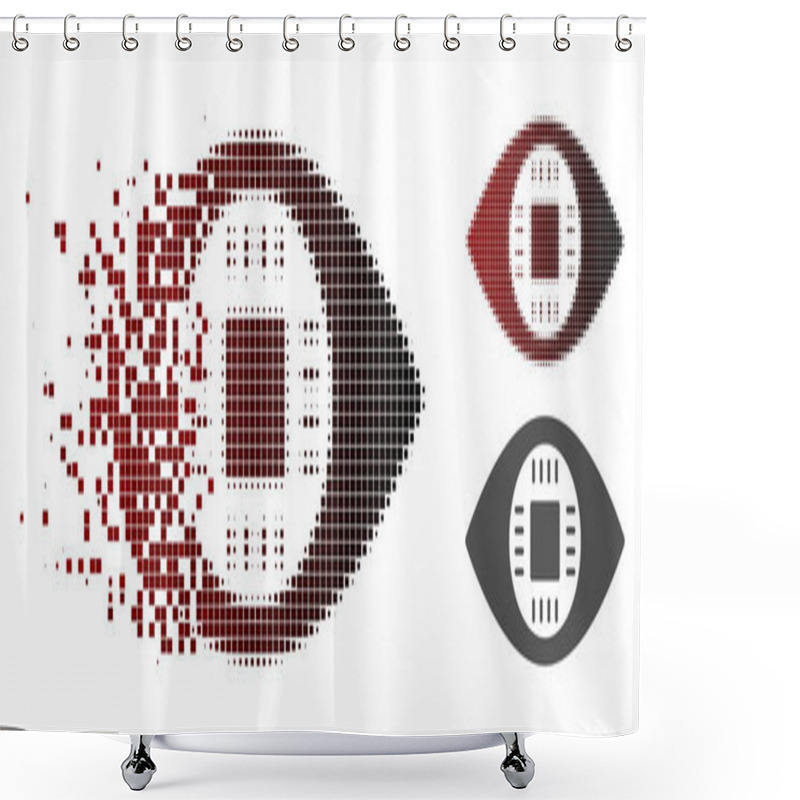 Personality  Broken Dot Halftone Chip Eye Lens Icon Shower Curtains