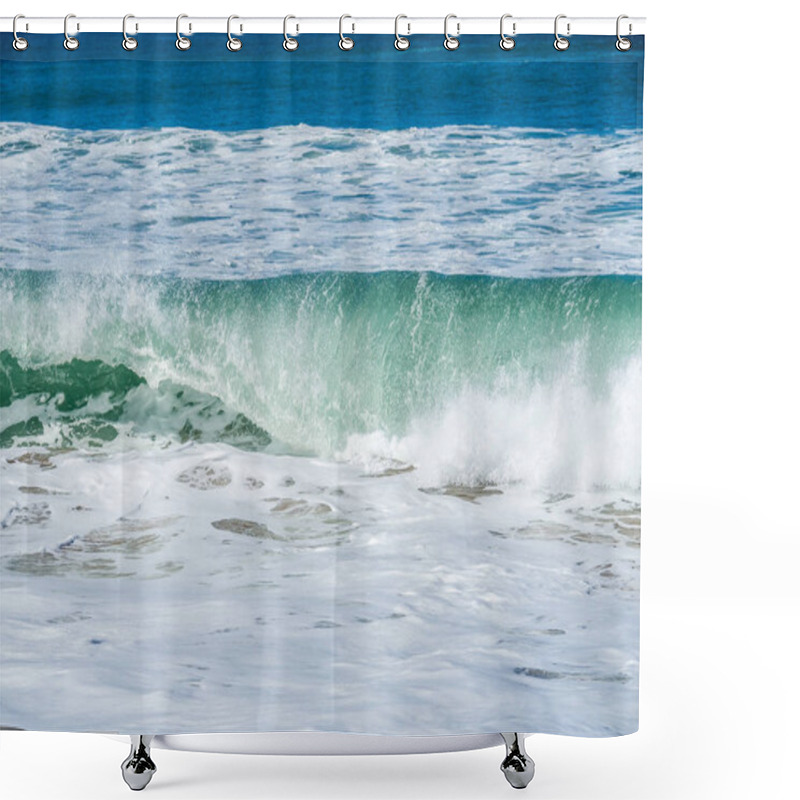 Personality  Waves Of Surf On The Shore Of The Stormy Atlantic Near Safi, Morocco Shower Curtains