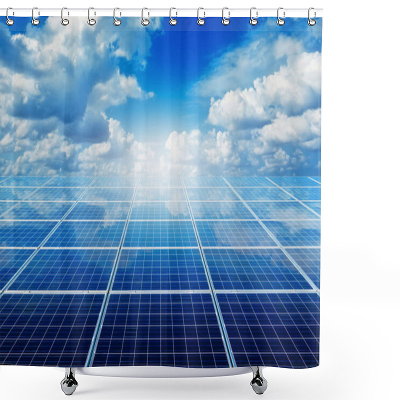 Personality  Solar Panels Against A Blue Sky Shower Curtains