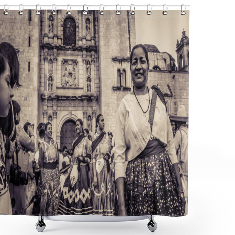 Personality  Oaxaca, Oaxaca / Mexico - 21/7/2018: (Indigenous People Celebrating The Traditional Guelaguetza In Oaxaca Mexico) Shower Curtains