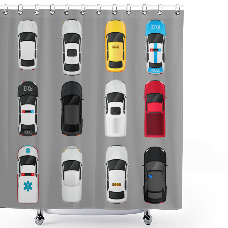 Personality  Cars Icons Top View Shower Curtains