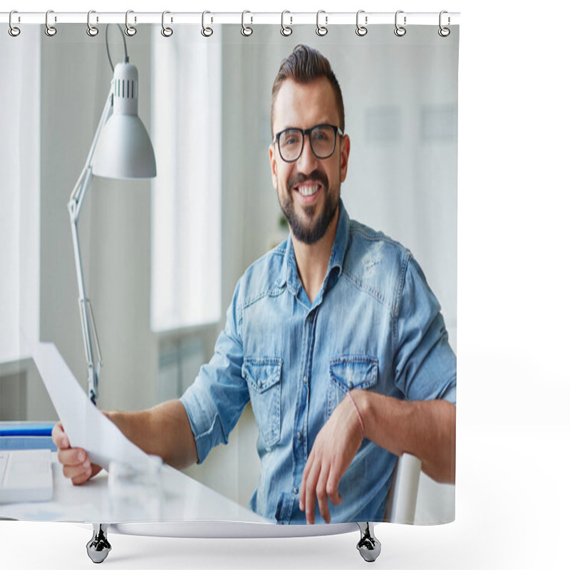 Personality  Working In Office Shower Curtains