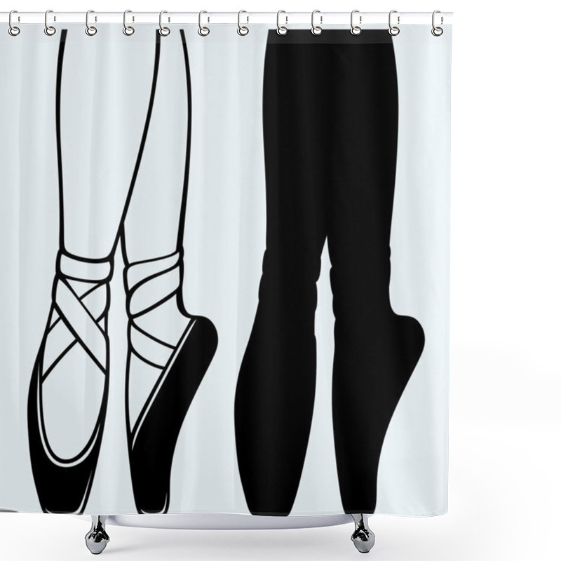 Personality  Legs And Shoes Of A Young Ballerina Shower Curtains