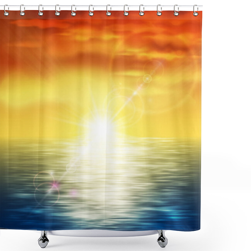 Personality  Sunset At Sea Shower Curtains