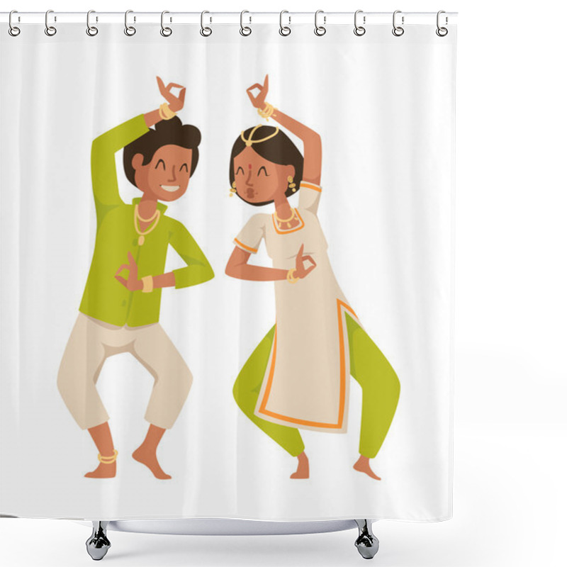 Personality  Indian Dancer Bollywood Traditional Party Culture Vector. Shower Curtains