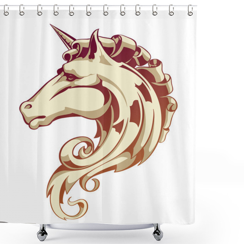 Personality  Unicorn Blazon Shower Curtains