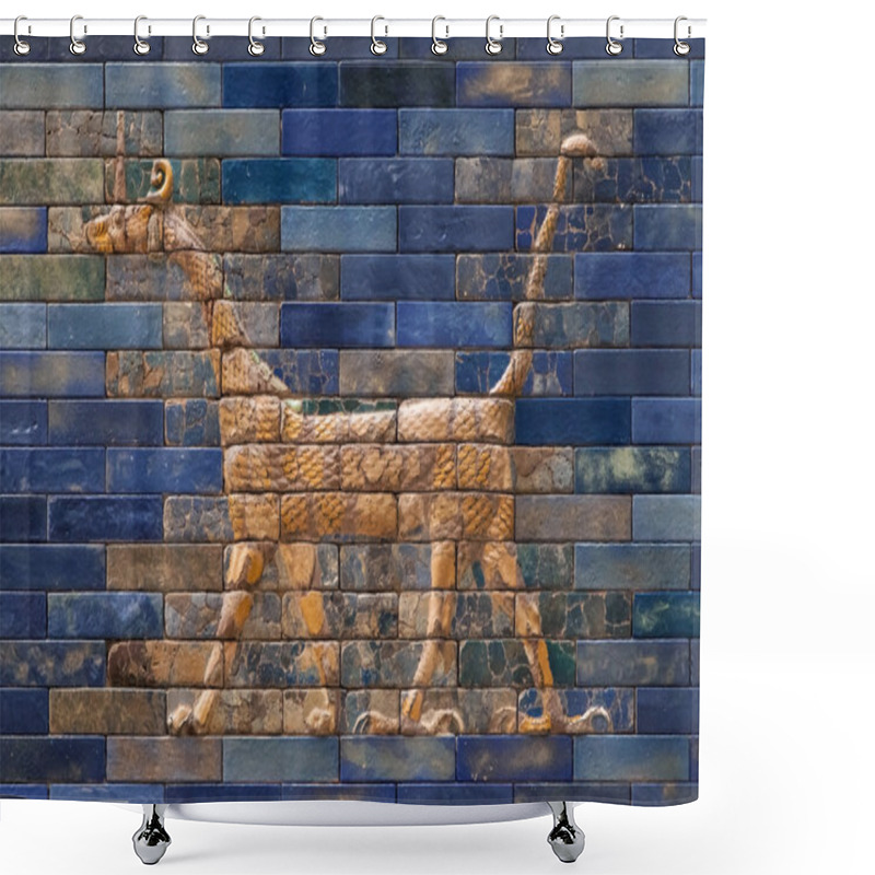 Personality  Mosaic Of A Dragon On The Ishtar Gate Shower Curtains