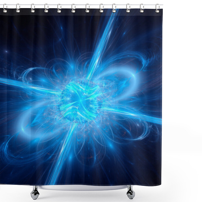 Personality  Blue Glowing Neutron Star Explosion In Space Shower Curtains