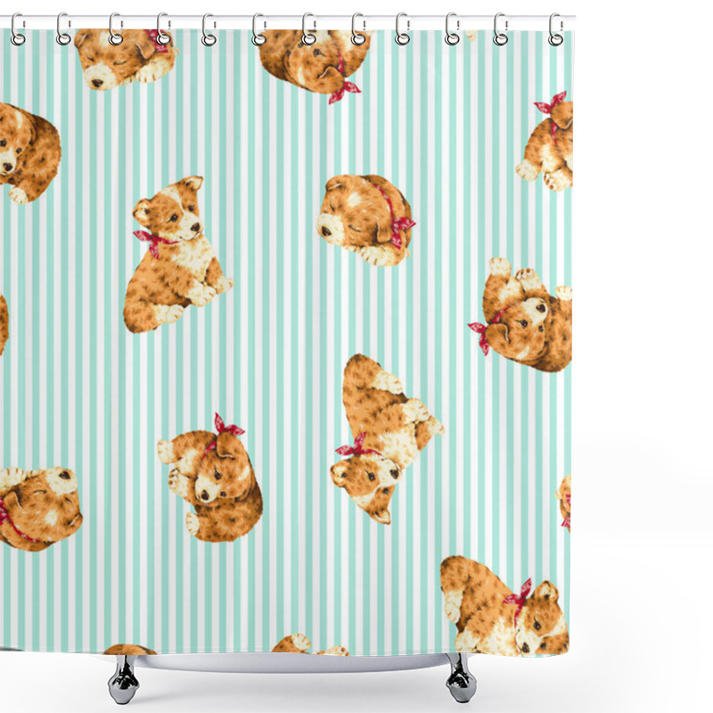 Personality  Pretty Dog Pattern Shower Curtains