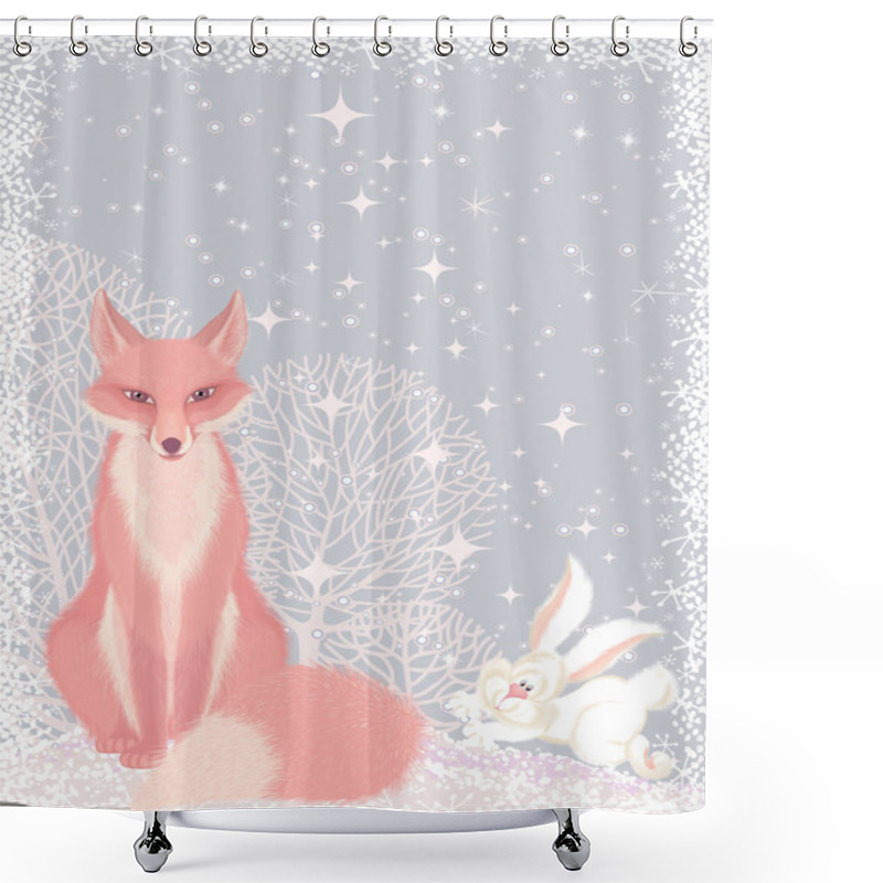 Personality  Pink Fox Shower Curtains