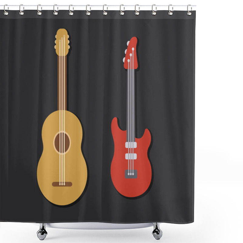 Personality  Acoustic And Electric Guitars Shower Curtains