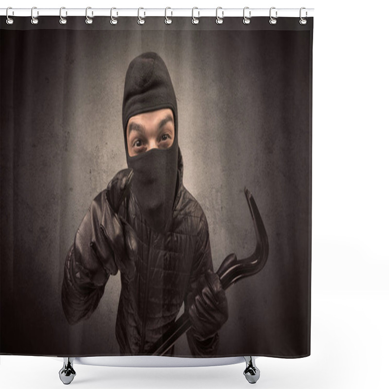 Personality  Burglar With Tool. Shower Curtains