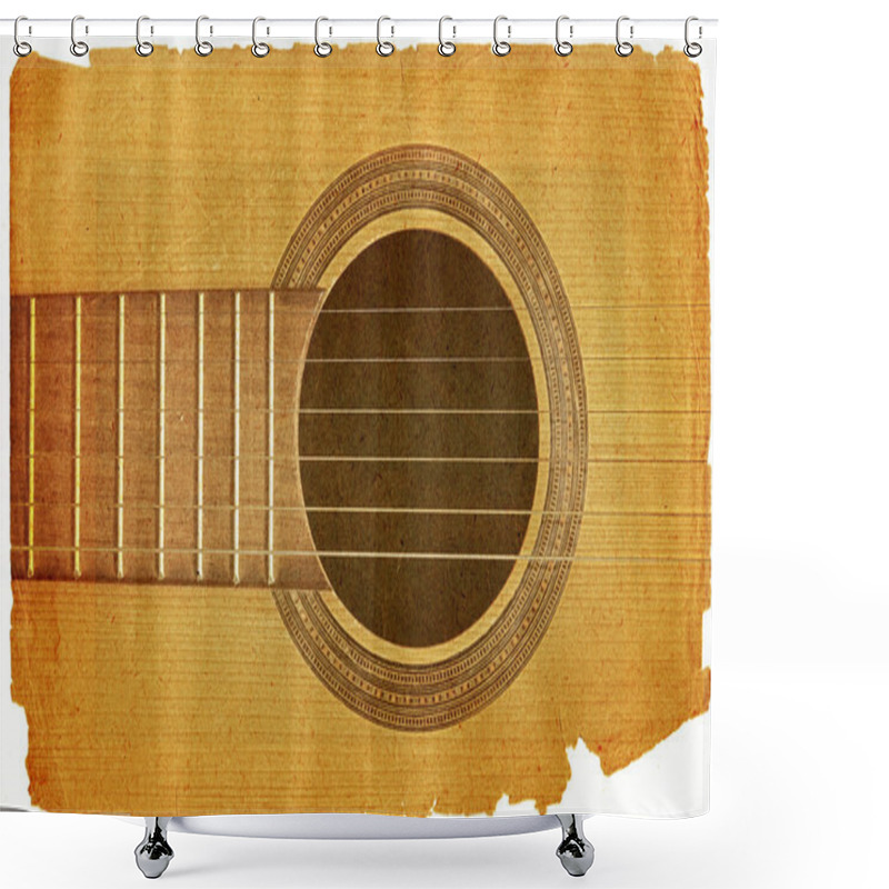 Personality  Background With Guitar In Grunge Style Shower Curtains