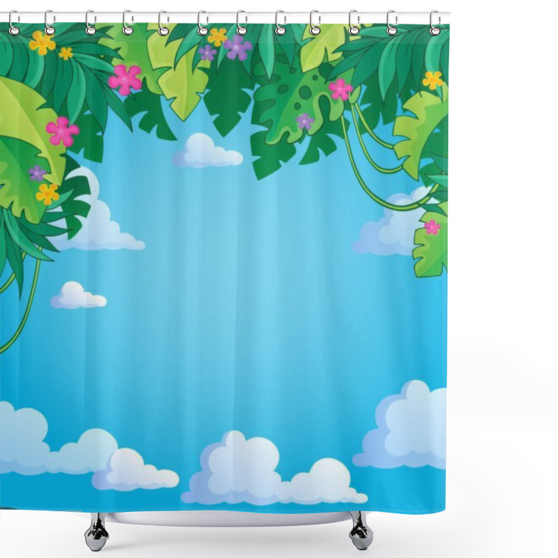 Personality  Image With Jungle Theme 4 Shower Curtains