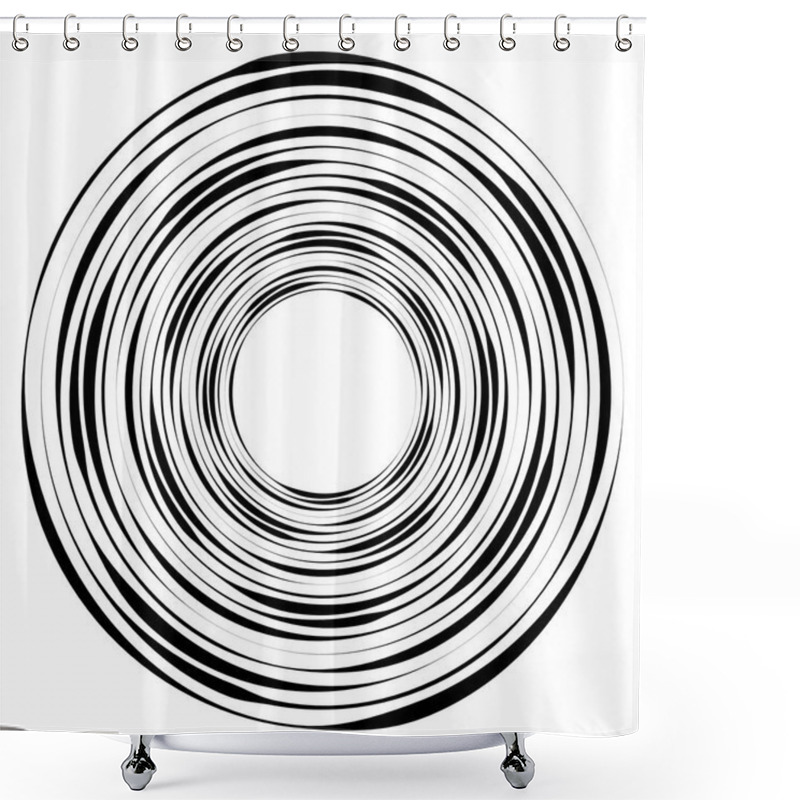 Personality  Abstract Concentric Element Isolated On White Background Shower Curtains