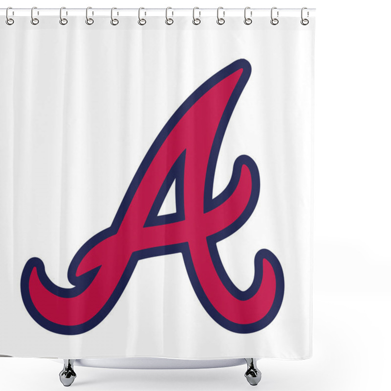 Personality  Logo Of Baseball Team Atlanta.  Shower Curtains