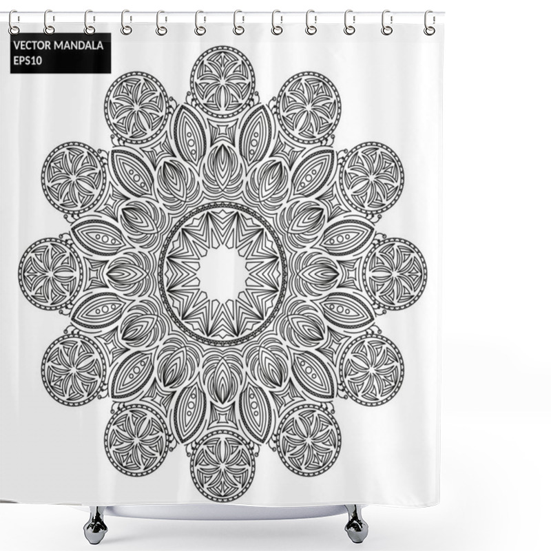 Personality  Mandala, Vector Mandala, Floral Mandala Shower Curtains