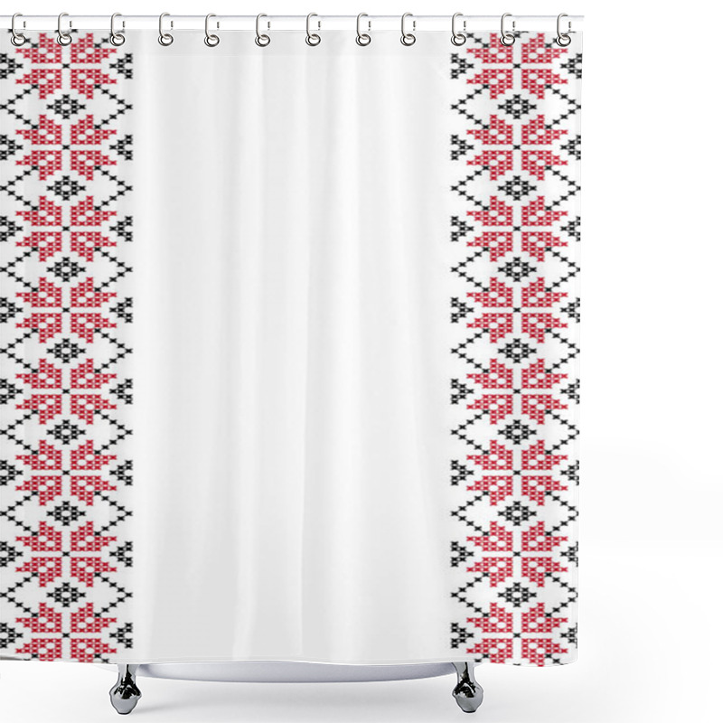 Personality  Embroidered Cross-stitch Ornament National Pattern Shower Curtains