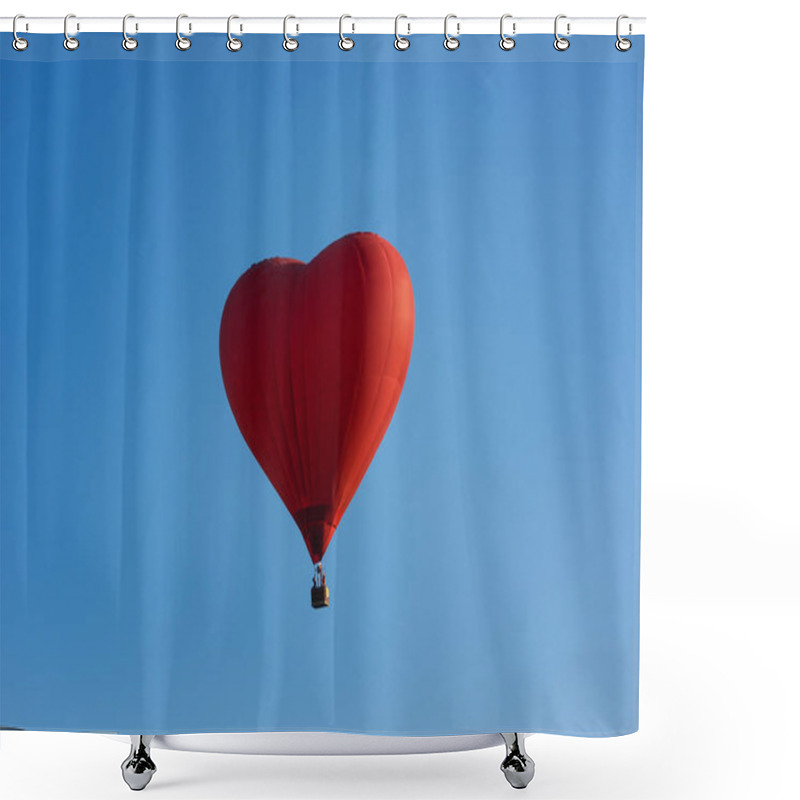 Personality  Beautiful Red Balloon In The Blue Sky At Balloon Festival In Chiang Rai, Thailand. Shower Curtains