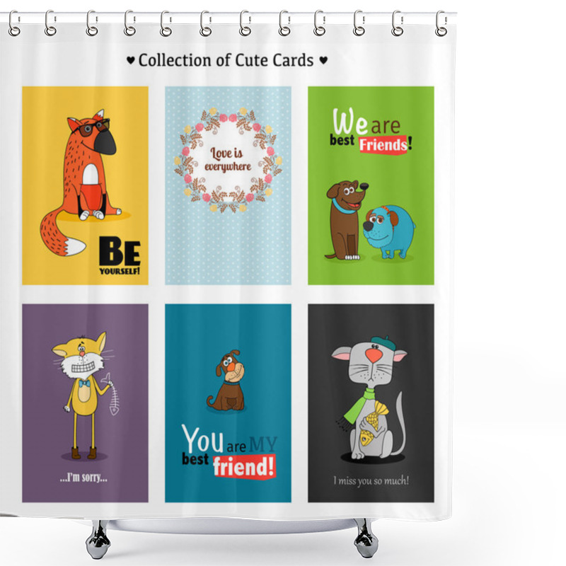 Personality  Collection Of Cute Cards For Different Occasions Shower Curtains