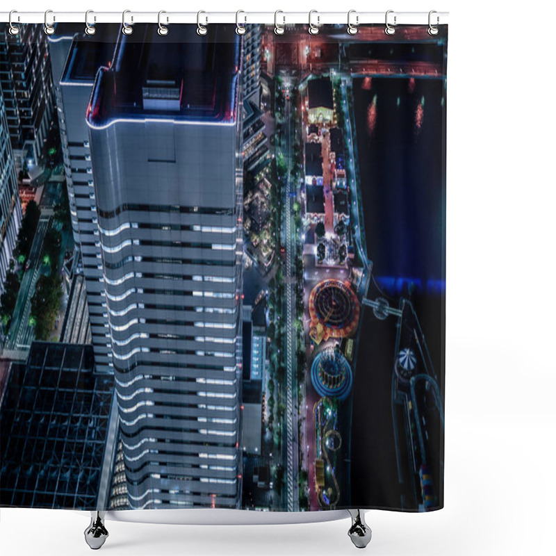 Personality  Night View Seen From The Yokohama Landmark Tower Shower Curtains