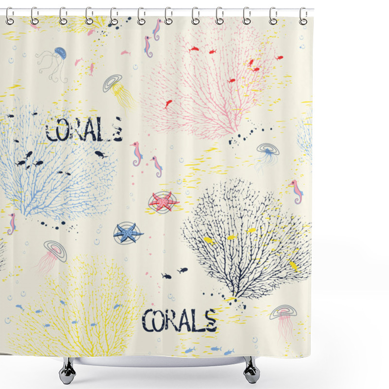 Personality  Corals Pattern Shower Curtains