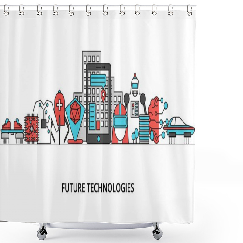 Personality  Concept Of Future Technologies Shower Curtains