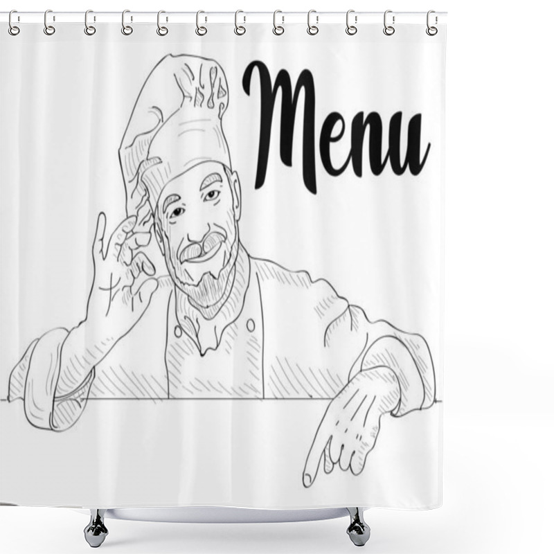 Personality  Hand-drawn Chef Recommends This Menu Shower Curtains