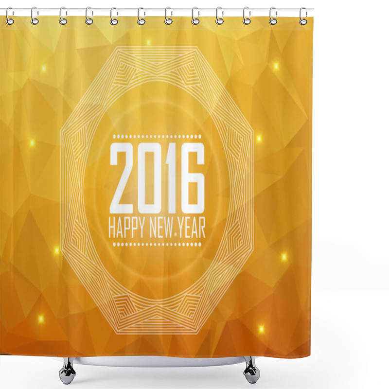 Personality  Greeting Card Happy New Year 2016. Polygonal Background, Stars,  Shower Curtains